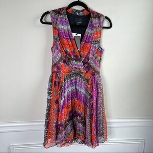 Anthropologie Greylin pleated sleeveless fit‎ n flare dress size XS